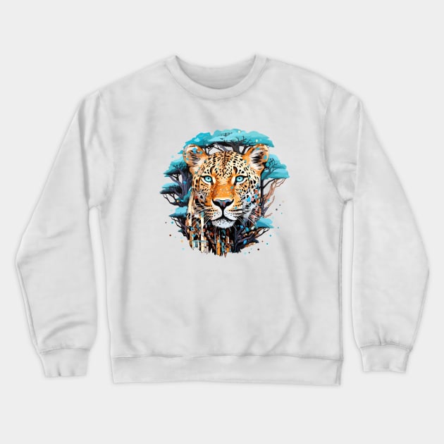 Panther Beast Animal World Predator Wild Nature Wilderness Crewneck Sweatshirt by Cubebox